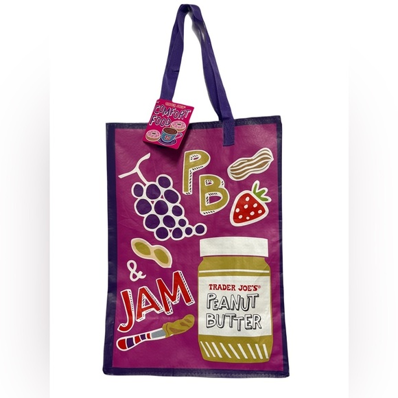 Trader Joe's PB & J Mac & Cheese  Reusable Bag Tote - Picture 1 of 4